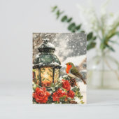 Festliche Winter Wonderland Szene Ankündigungspostkarte (Stehend Vorderseite)