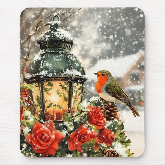 Festliche Winter Wonderland Szene Mousepad (Vorne)