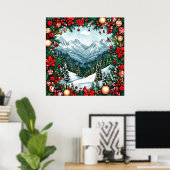 Festliche Winter Wonderland Szene Poster (Heimbüro)