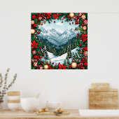 Festliche Winter Wonderland Szene Poster (Küche)