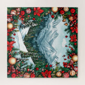 Festliche Winter Wonderland Szene Puzzle (Horizontal)