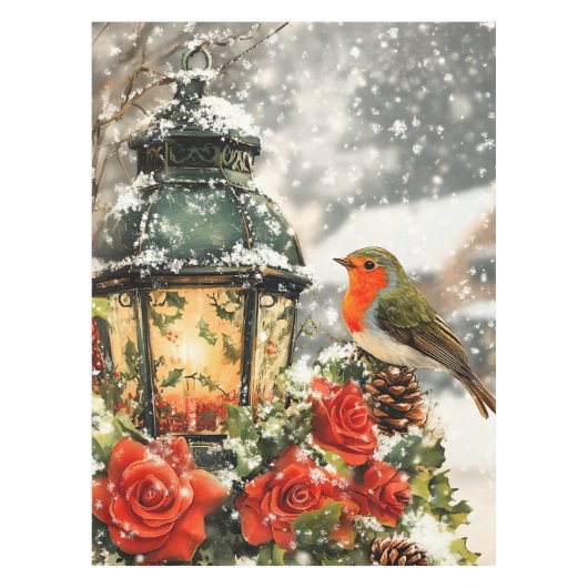 Festliche Winter Wonderland Szene Tischdecke (Vorderseite)