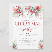 Festliche Winterbeeren, Wald Weihnachtsfest Party Einladung (Vorderseite)