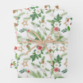 Festliche Winterferien Botanicals Geschenkpapier Set (Beispiel)