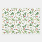 Festliche Winterferien Botanicals Geschenkpapier Set (Vorderseite)