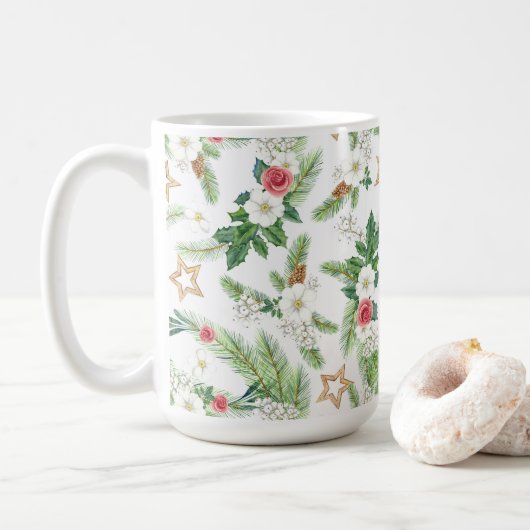 Festliche Winterferien Botanicals Kaffeetasse (Mit Donut)