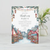 Festliche Winterferien Einladung (Stehend Vorderseite)