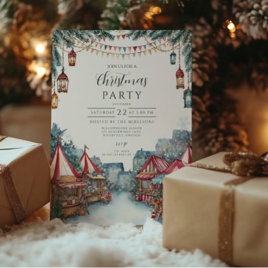 Festliche Winterferien Einladung