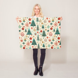 Festliche Winterferien-Muster Fleecedecke