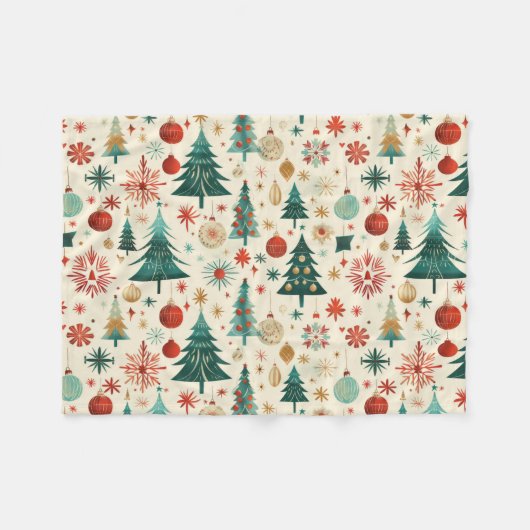 Festliche Winterferien-Muster Fleecedecke (Vorderseite (Horizontal))