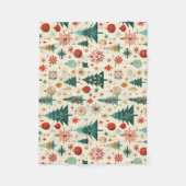 Festliche Winterferien-Muster Fleecedecke (Vorderseite)