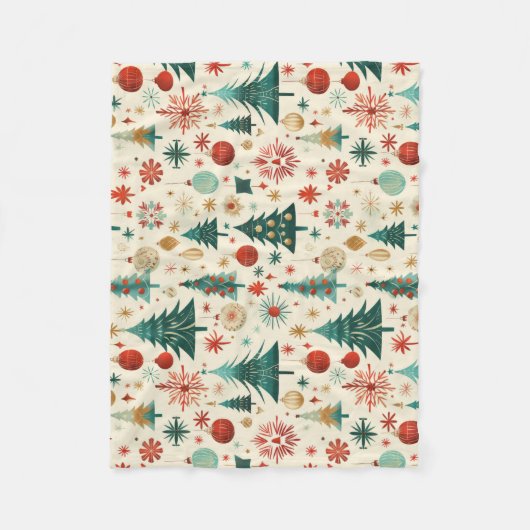 Festliche Winterferien-Muster Fleecedecke (Vorderseite)