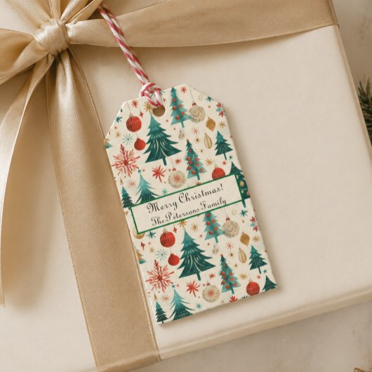 Festliche Winterferien-Muster Geschenkanhänger