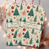 Festliche Winterferien-Muster Geschenkanhänger