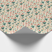 Festliche Winterferien-Muster Geschenkpapier (Ecke)