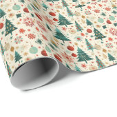 Festliche Winterferien-Muster Geschenkpapier (Rolleneckpunkt)