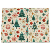 Festliche Winterferien-Muster Große Geschenktüte (Vorderseite)