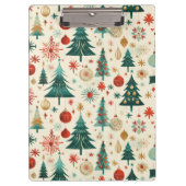 Festliche Winterferien-Muster Klemmbrett (Vorderseite)