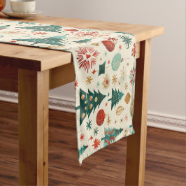 Festliche Winterferien-Muster Kurzer Tischläufer