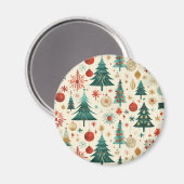 Festliche Winterferien-Muster Magnet (Vorderseite/Rückseite)