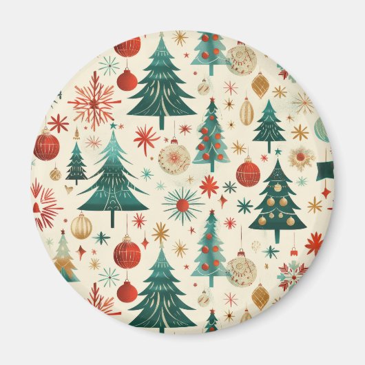 Festliche Winterferien-Muster Magnet (Vorne)