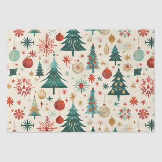 Festliche Winterferien-Muster Seidenpapier (Vorderseite)