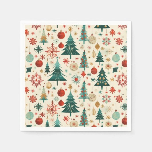 Festliche Winterferien-Muster Serviette (Vorderseite)