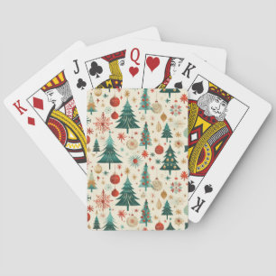 Festliche Winterferien-Muster Spielkarten