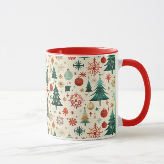 Festliche Winterferien-Muster Tasse (Rechts)
