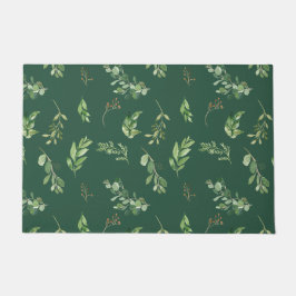 Festliche Winterlandschaft Botanisches Grünes Foli Fußmatte