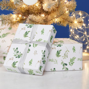 Festliche Winterlandschaft Wasserfarbene Botanical Geschenkpapier