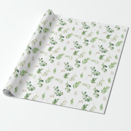 Festliche Winterlandschaft Wasserfarbene Botanical Geschenkpapier