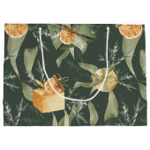 Festliche Wintermärchen: Wasserfarbe Mit Monogramm Große Geschenktüte (Rückseite)