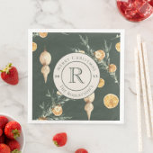 Festliche Wintermärchen: Wasserfarbe Mit Monogramm Serviette (Beispiel)