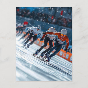 Festliche Winterolympiade-Feierlaune erwartet Feiertagspostkarte