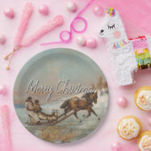 Festliche Winterpferde Pappteller (Party)