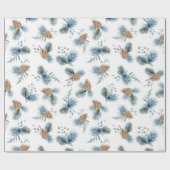 Festliche Winterpine und Evergreens Geschenkpapier (Flach)