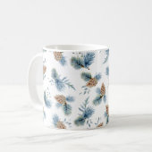 Festliche Winterpine und Evergreens Kaffeetasse (Vorderseite Links)