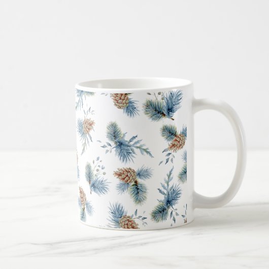 Festliche Winterpine und Evergreens Kaffeetasse (Rechts)