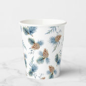 Festliche Winterpine und Evergreens Pappbecher (Links)