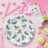 Festliche Winterpine und Evergreens Pappteller (Party)