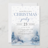 Festliche Winterschnee Weihnachten Party Einladung (Vorderseite)