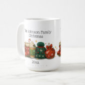 Festliche Winterstiefel Hats Weihnachten der Famil Kaffeetasse (Vorderseite Links)