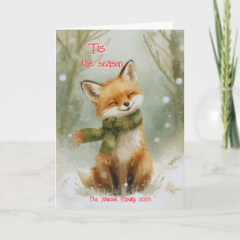 Festliche Woodland Fox Urlaubskarte Karte