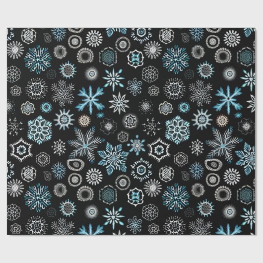 Festliche Wrap Wonderland 'Blaue Schneeflocken auf Geschenkpapier (Flach)