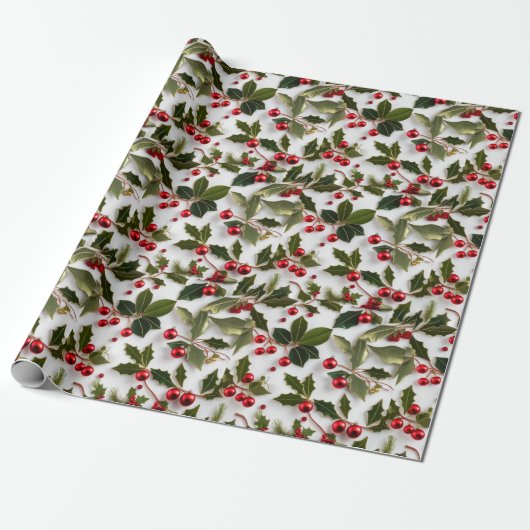 Festliche Wrap Wonderland 'Holly Berries' Wandern Geschenkpapier (Ungerollt)