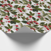 Festliche Wrap Wonderland 'Holly Berries' Wandern Geschenkpapier (Ecke)