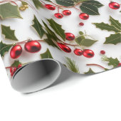 Festliche Wrap Wonderland 'Holly Berries' Wandern Geschenkpapier (Rolleneckpunkt)
