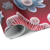 Festliche Wrap Wonderland 'Rote und Blaue Schneefl Geschenkpapier (Rolleneckpunkt)