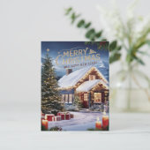 Festliche Wünsche im Snowy Wonderland Postkarte (Stehend Vorderseite)